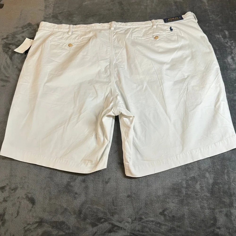 Polo Ralph Lauren Chino Shorts Flat‎ Front Classic Fit Light Beige Mens 50
